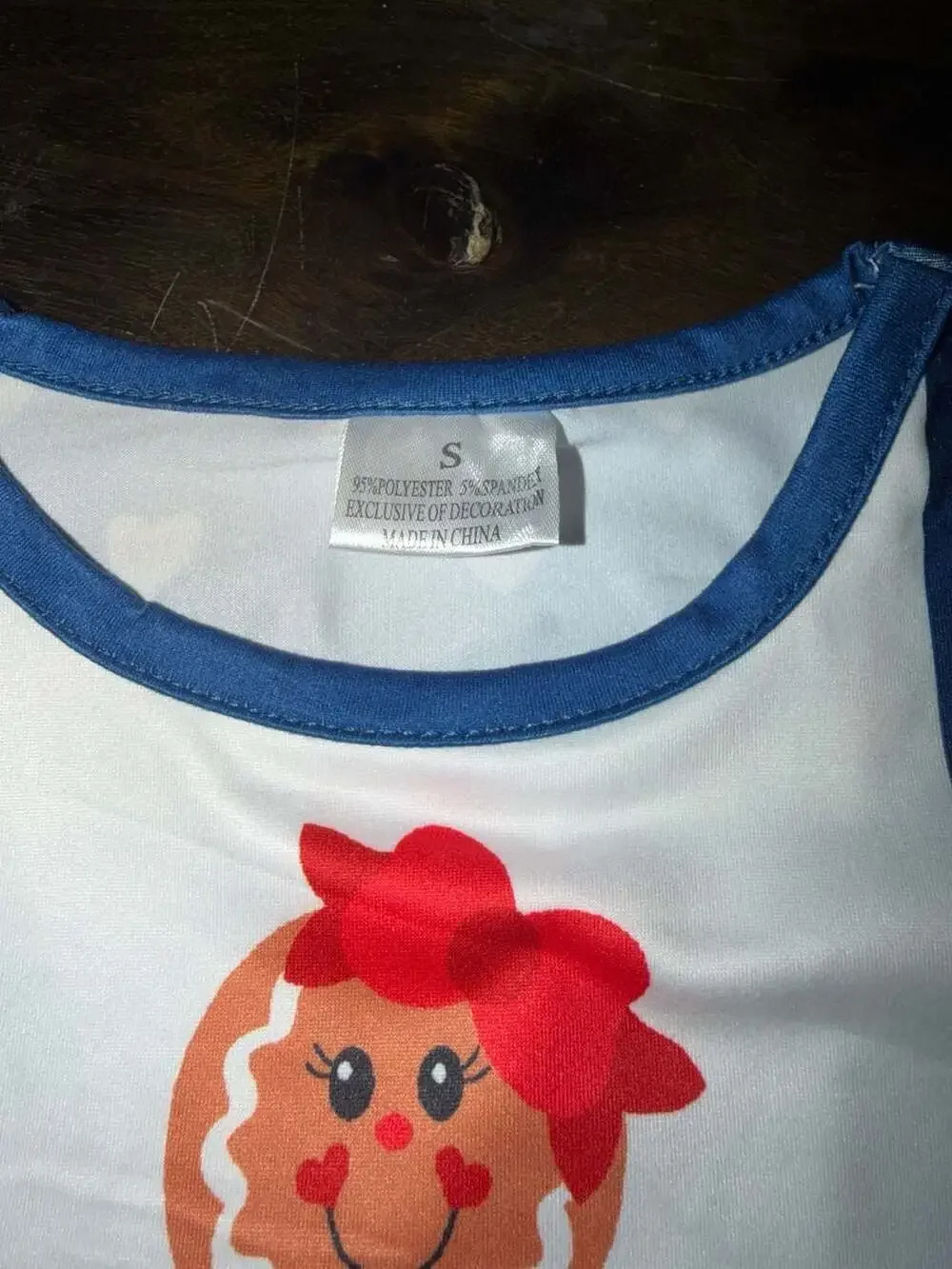 Girl Christmas Gingerbread Man Cookie Long Sleeve Ruffle Twirl Dress Size S (3T)